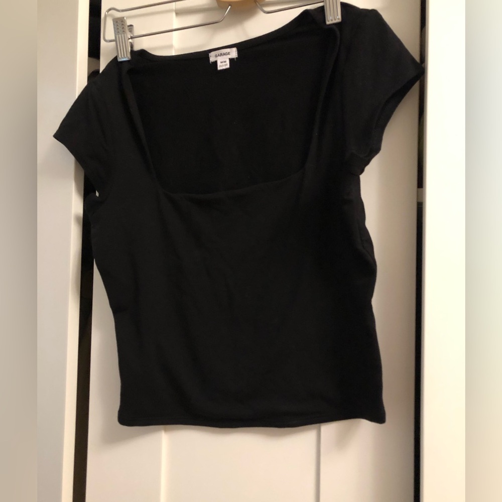 Garage Black Cropped Tee